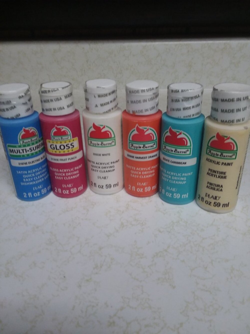 Apple Barrel Acrylic Paint 2 fl oz Assorted Colors Arts Crafts Brand New